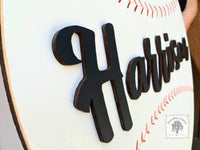 Large Custom Baseball Sign with Name - Choose 16" - 24" Round