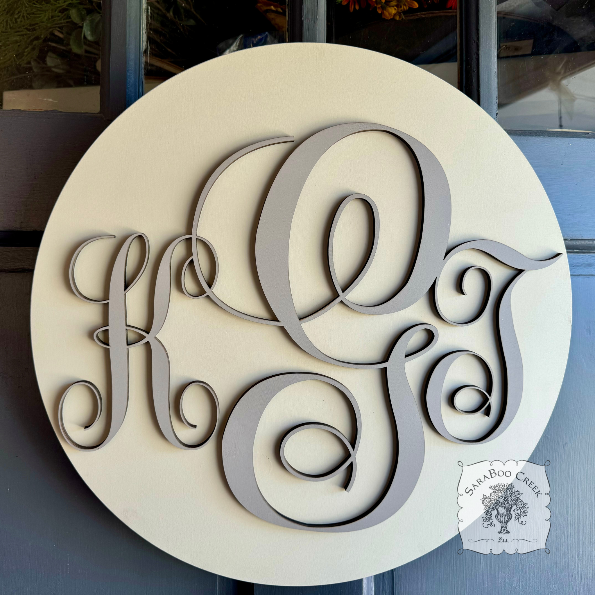 Fancy Monogram Round Sign – SaraBoo Creek
