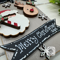 Santa and Reindeer Shipping Tag Ornament