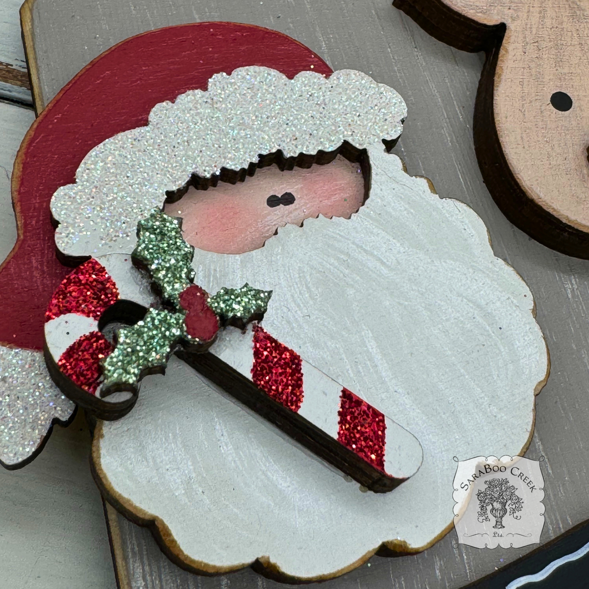 Santa and Reindeer Shipping Tag Ornament