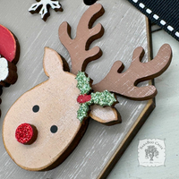 Santa and Reindeer Shipping Tag Ornament