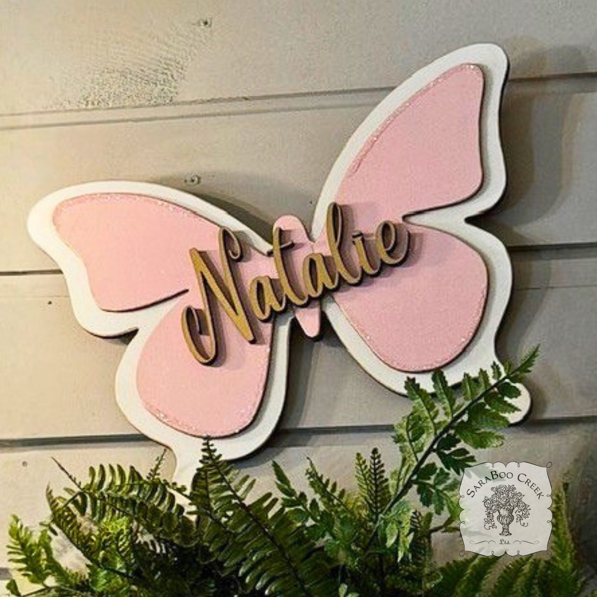 Layered Wood Butterfly with Name