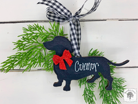 Dachshund Ornament - Personalized Black Silhouette Wiener Dog Ornament