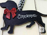 Dachshund Ornament - Personalized Black Silhouette Wiener Dog Ornament