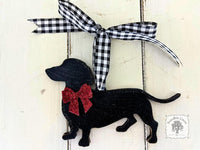 Dachshund Ornament - Personalized Black Silhouette Wiener Dog Ornament