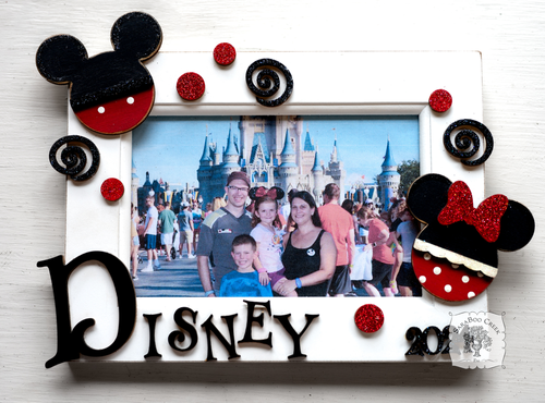 Disney Picture Frame with Mickey & Minnie - Holds 4