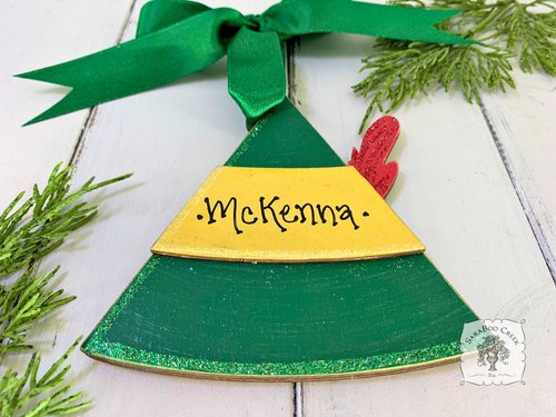 Christmas Elf Hat Ornament - Personalized Buddy the Elf Cap