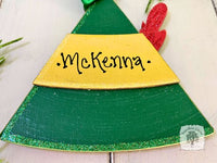 Christmas Elf Hat Ornament - Personalized Buddy the Elf Cap