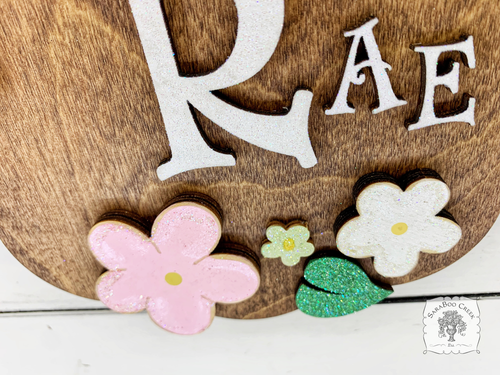 Floral Two Name/Word Sign