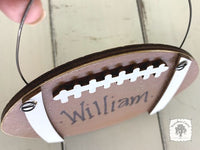Football Ornament - Personalized Handmade Wood Football Gift
