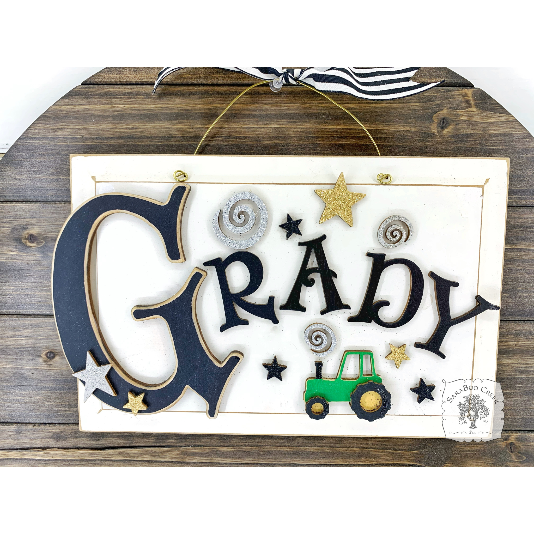 Tractor Name Sign - Personalized Wood Boys Room Farm Plaque – SaraBoo Creek