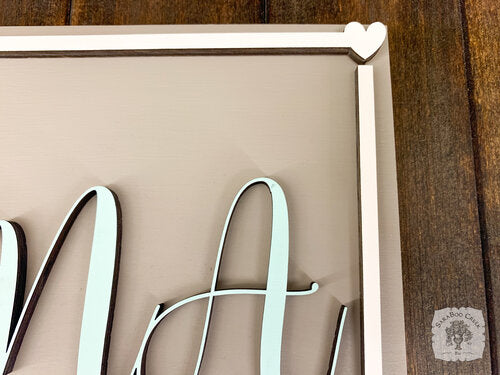 Grandma Sign Customized with Engraved Grandkids Names - Mimi, Gigi, Nana or Custom Name