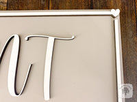 Aunt with Cursive Heart Names Underneath & Heart Border Sign