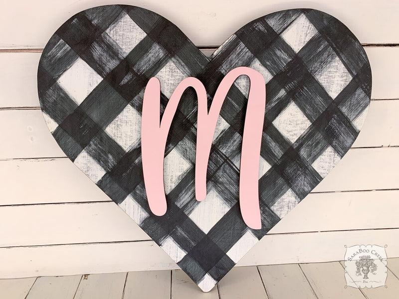 20” Custom Buffalo Check Heart