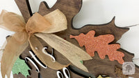 22" Fall Leaf Sign / Door Hanger - Choose It's Fall Y'all or Custom Word or Name