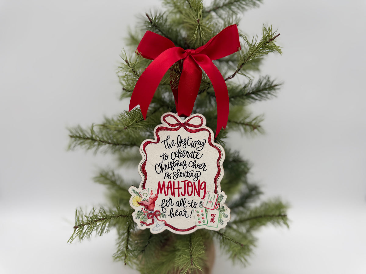 Mahjong 'Christmas Cheer' Wood Christmas Ornament