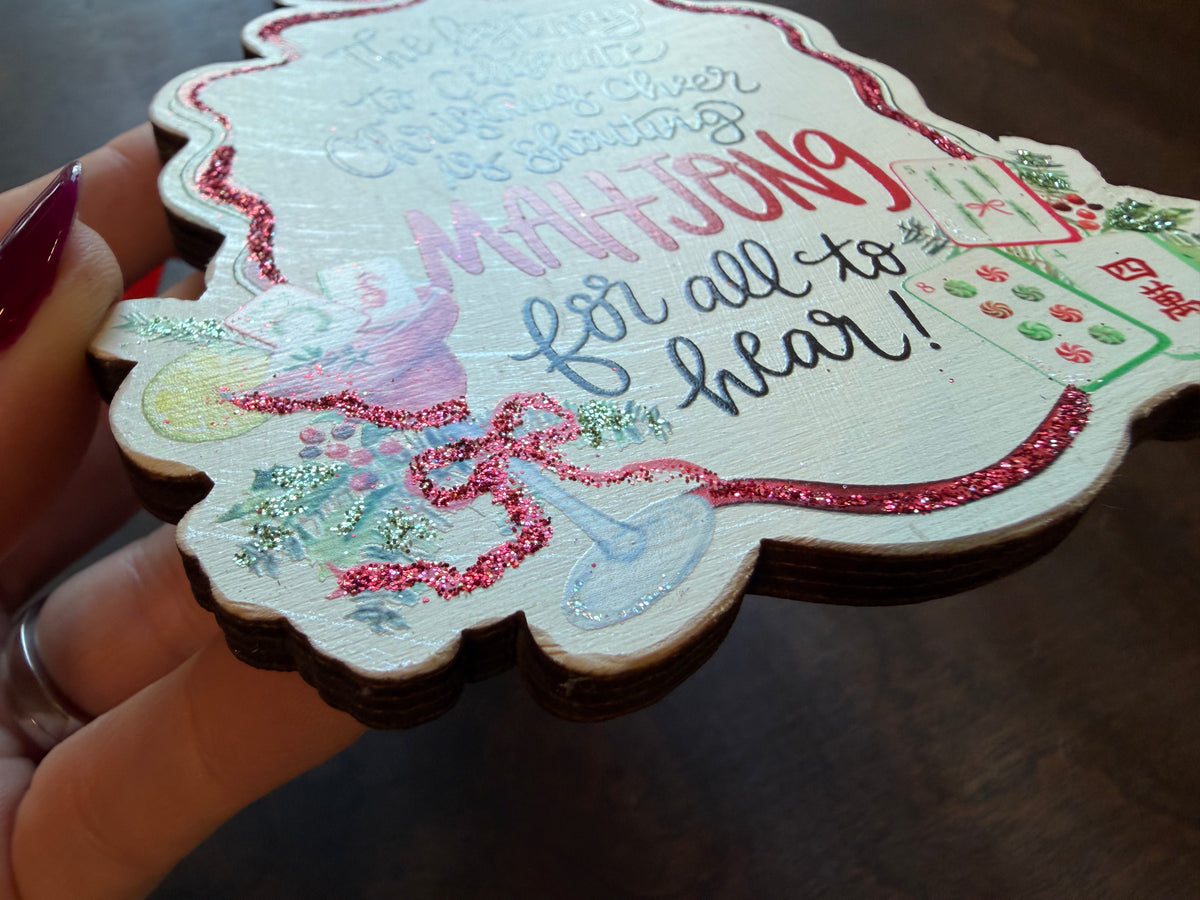 Mahjong 'Christmas Cheer' Wood Christmas Ornament