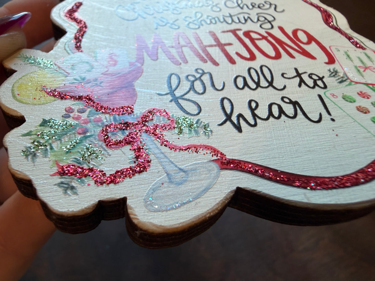 Mahjong 'Christmas Cheer' Wood Christmas Ornament