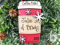 Coffee Latte Cup Ornament - Personalized Coffee Gift