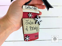 Coffee Latte Cup Ornament - Personalized Coffee Gift