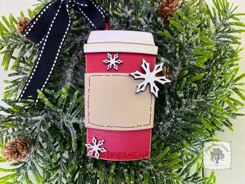 Coffee Latte Cup Ornament - Personalized Coffee Gift