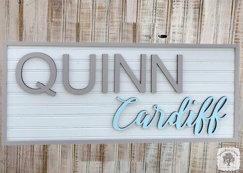 Rectangle Thin Framed Two Name Sign