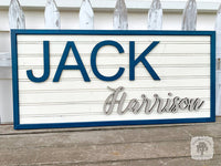 Rectangle Thin Framed Two Name Sign