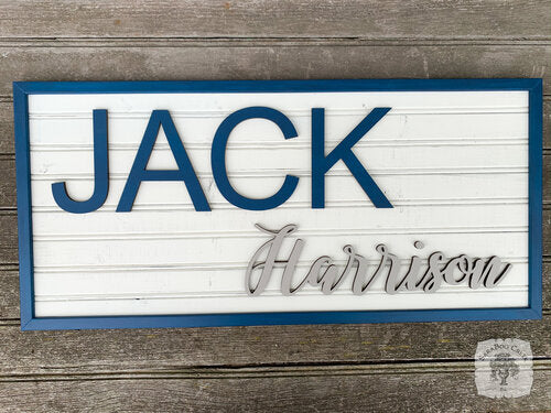 Rectangle Thin Framed Two Name Sign