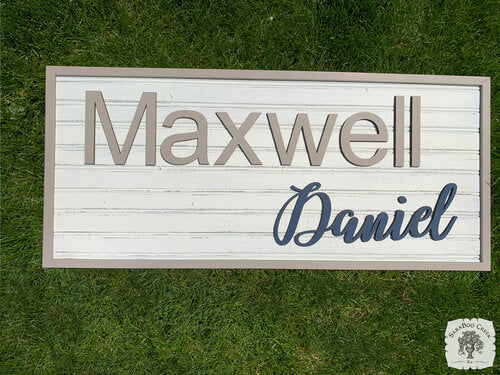Rectangle Thin Framed Two Name Sign