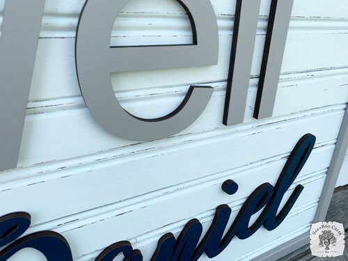 Rectangle Thin Framed Two Name Sign