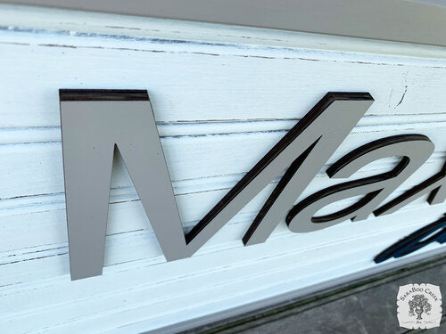 Rectangle Thin Framed Two Name Sign