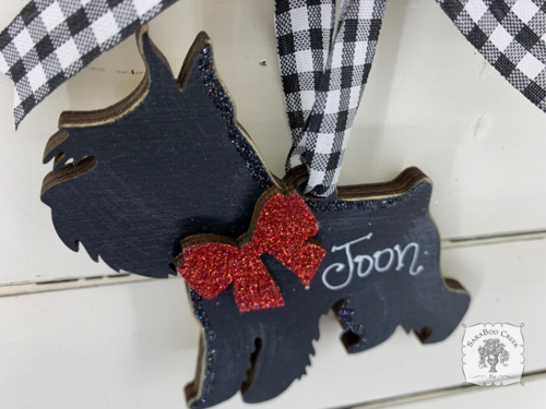 Schnauzer Ornament - Personalized Dog Silhouette Ornament in Black