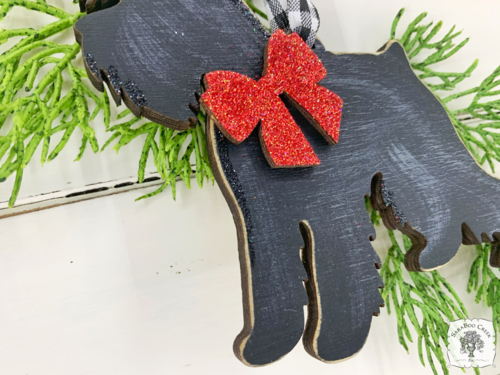 Schnauzer Ornament - Personalized Dog Silhouette Ornament in Black