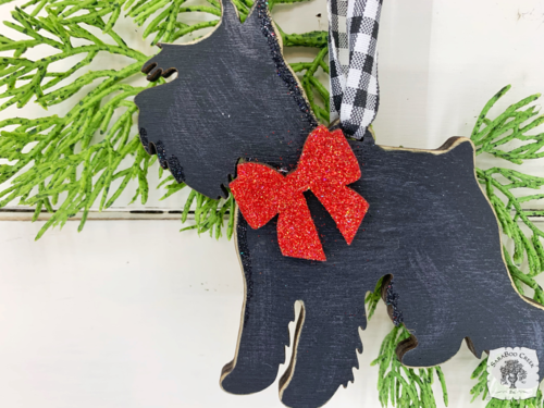 Schnauzer Ornament - Personalized Dog Silhouette Ornament in Black