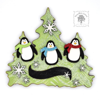 Penguin Tabletop Wood Tree