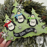 Penguin Tabletop Wood Tree