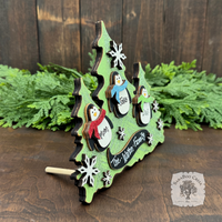 Penguin Tabletop Wood Tree