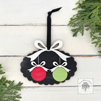 Family, Grandchildren. or Group Personalized Christmas Ornament w/ 2-7 Layered Ball Ornaments topped w/ Wood Bows