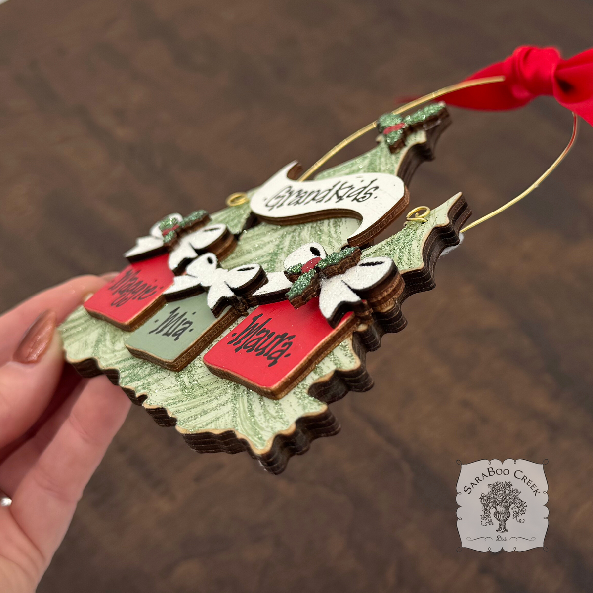 Trees with Presents Ornament for Grandparents or Family