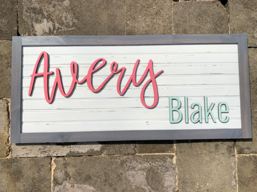 Rectangle Chunky Framed Two Name Sign