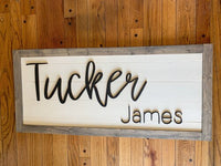 Rectangle Chunky Framed Two Name Sign