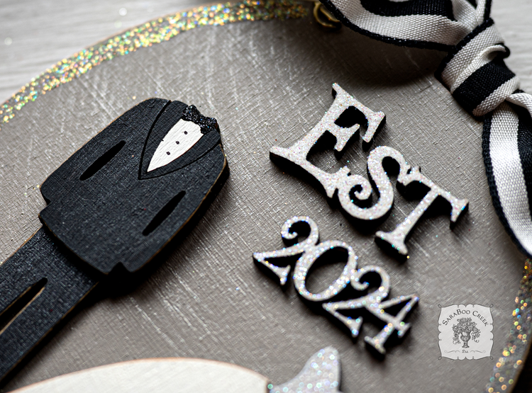 Bride and Groom Wedding Ornament Est 2024 or Est 2025 - Personalized 1st Christmas Married Gift