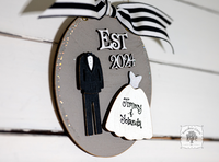 Bride and Groom Wedding Ornament Est 2024 or Est 2025 - Personalized 1st Christmas Married Gift