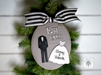 Bride and Groom Wedding Ornament Est 2024 or Est 2025 - Personalized 1st Christmas Married Gift