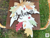 22" Fall Leaf Sign / Door Hanger - Choose It's Fall Y'all or Custom Word or Name