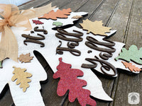 22" Fall Leaf Sign / Door Hanger - Choose It's Fall Y'all or Custom Word or Name