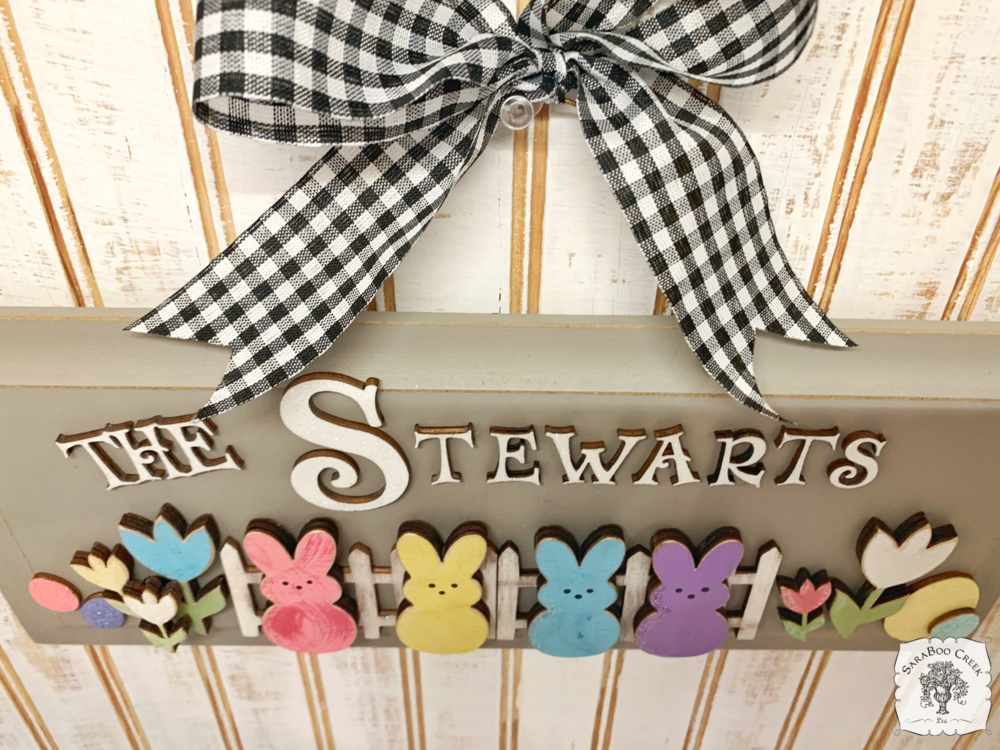 Spring Peeps Sign - Easter Plaque Personalized With Family Name or Greeting