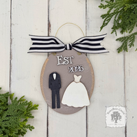 Bride and Groom Wedding Ornament Est 2026 or Est 2027 - Personalized 1st Christmas Married Gift