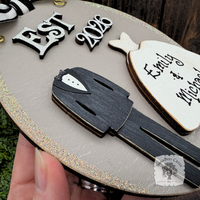 Bride and Groom Wedding Ornament Est 2026 or Est 2027 - Personalized 1st Christmas Married Gift