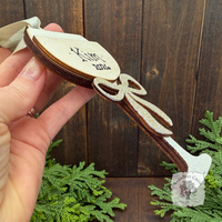 Wine Glass Ornament w/ Bow- Personalized Wine Gift in Red, Blush Rose or White